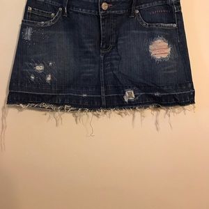 American Eagle distressed festival jean skirt